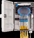 Maximum capacity is 24 LC or 6 SC/24 SC Integrated fibre management + 2 KM3/KM1 splice tray for the placement of optical splices Possibility of PLC splitter placement 1 /2 PG bushing for input cable