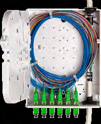 Optický rozvaděč je v základní verzi vhodný k uložení předkonektorovaného kabelu nebo rezerv kabelů po záfuku a k následnému provaření až při potřebě připojení
