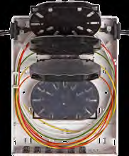 outputs on back side (connection through the wall directly to customer) Possibility to use loop-through cable Splice tray KM4 (max.