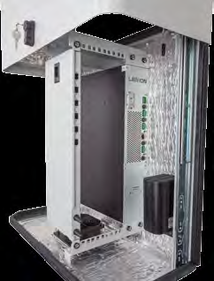 Enables the vertical installation of 19" technology Dimensions 600 633 278 mm Installation height 6U Lockable draw-out-type cover Fixation of the draw-out-type cover in open position