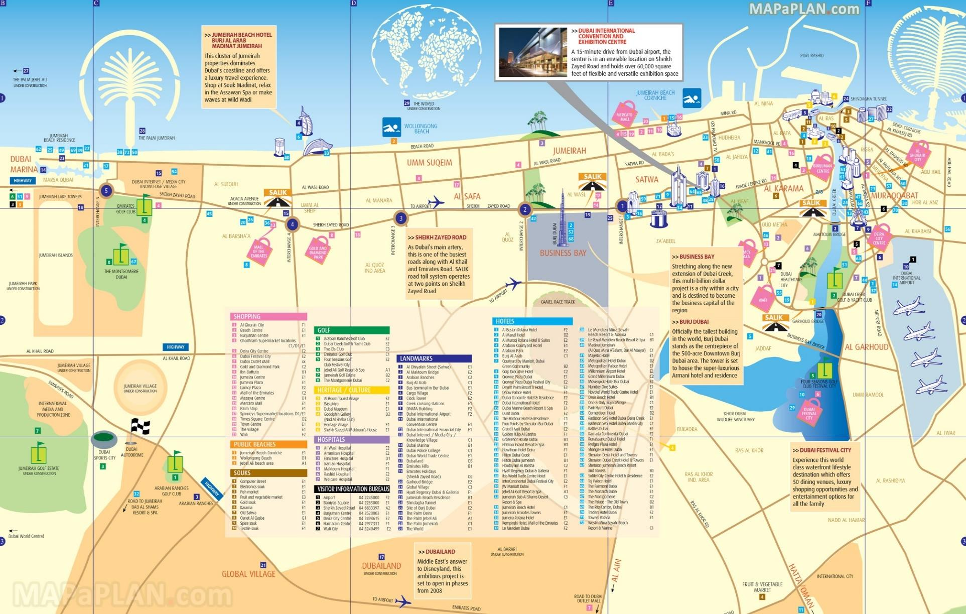 Zdroj: převzato z Dubai free city map.
