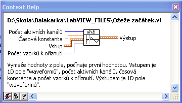 35 Ořeţ začátek.vi pokud je počet vzorků požadovaný Pre-triggerem menší než počet vzorků v bufferu, program vymaže hodnoty z pole, počínaje první hodnotou.