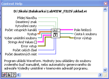 37 něj uloží. Pokud adresář existuje, výsledky se do něj přidají. Název souboru je ProjektX.vi. Symbol X zastupuje číslo souboru, který bude vytvořen.