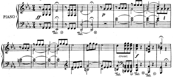 6.1.1. Allegro con brio Věta není uvedena introdukcí. Oblast hlavního tématu vytváří skupinu ze vstupního motivu a asymetricky vykomponovaného hlavního tématu (vt = 5 taktů, a = 4+4+2+2+3(+3) takty).