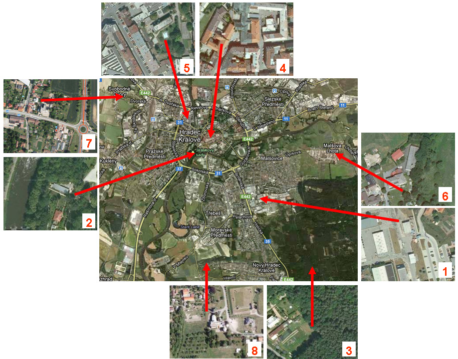 odpoledních hodin osluněno MŠ Průmyslová (): 50 12'52.516"N, 15 49'32.781"E MŠ Malšova Lhota (MŠ Malšova L.): 50 12'29.911"N, 15 53'6.672"E Stanice ČHMÚ Svobodné Dvory (Svobodné Dvory): 50 13'21.