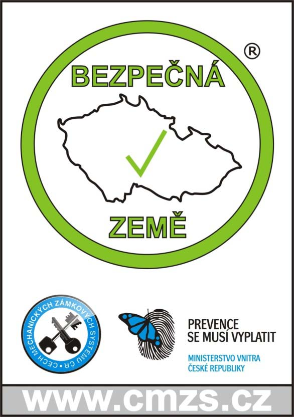 Projekt BEZPEČNÁ ZEMĚ tiskové materiály Logo znamená záruku a jistotu správné volby: podle něj najdete člena Cechu MZS-ČR pokud je