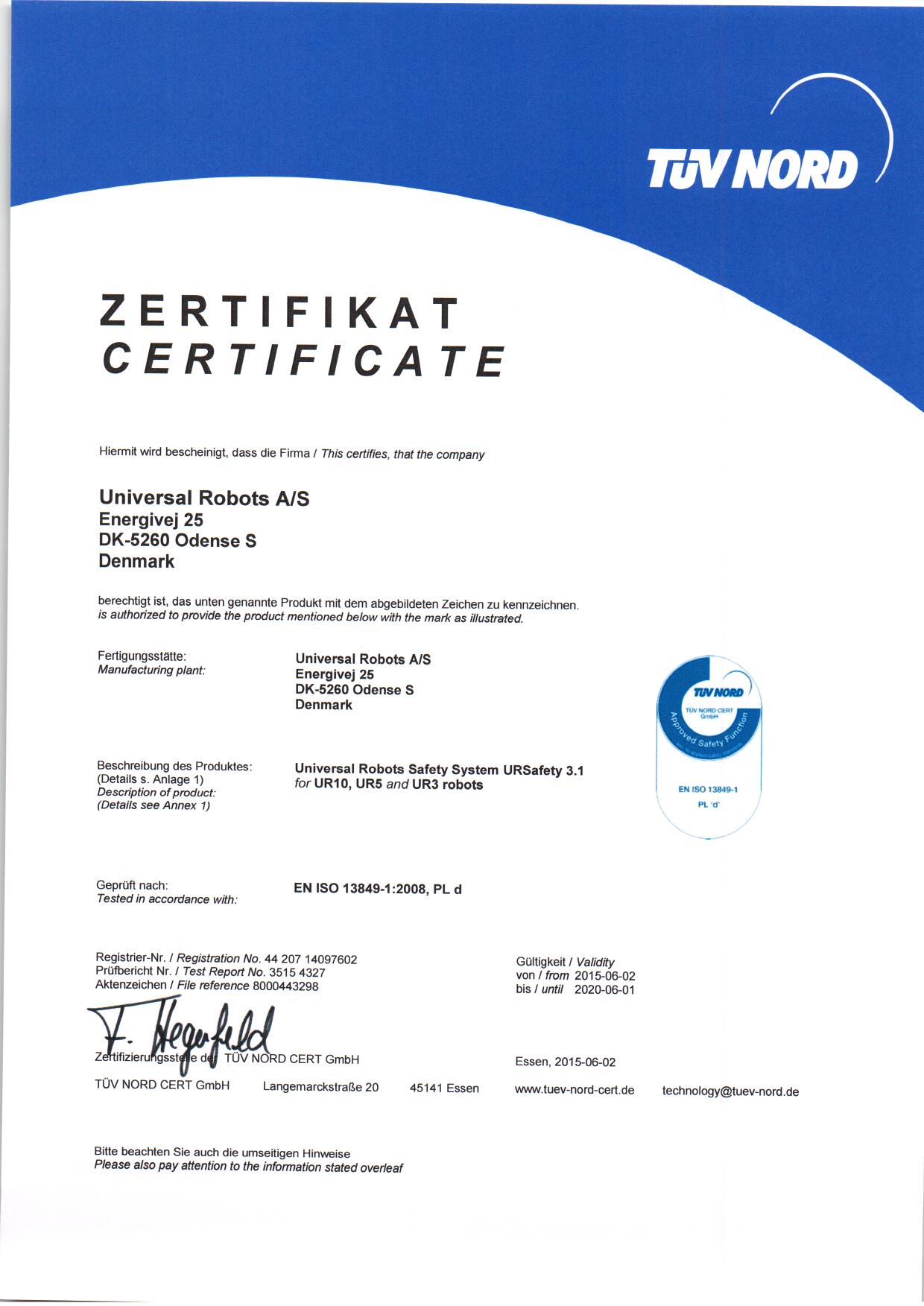 B.3 Certifikát pro bezpečnostní systém B.