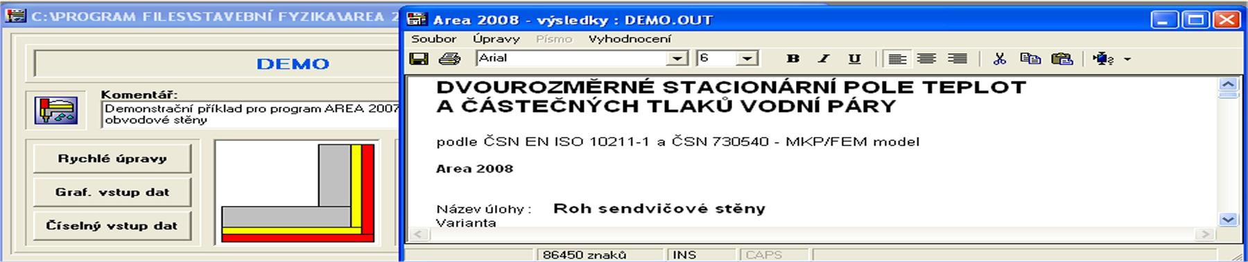 Area 2008 - výpočet vnitřní povrchové teploty kcí.