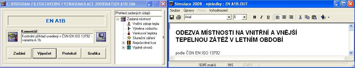 Simulace 2008 - výpočet průběhu teploty vzduchu v míst.