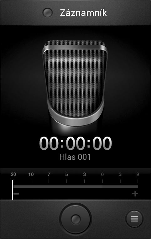 Nástroje Záznam hlasových poznámek Klepnutím na ikonu spustíte nahrávání. Mluvte do mikrofonu v dolní části zařízení. Klepnutím na ikonu nahrávání pozastavíte. Klepnutím na ikonu nahrávání dokončíte.