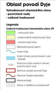 Obr.: Ekologický stav povrchových vod 