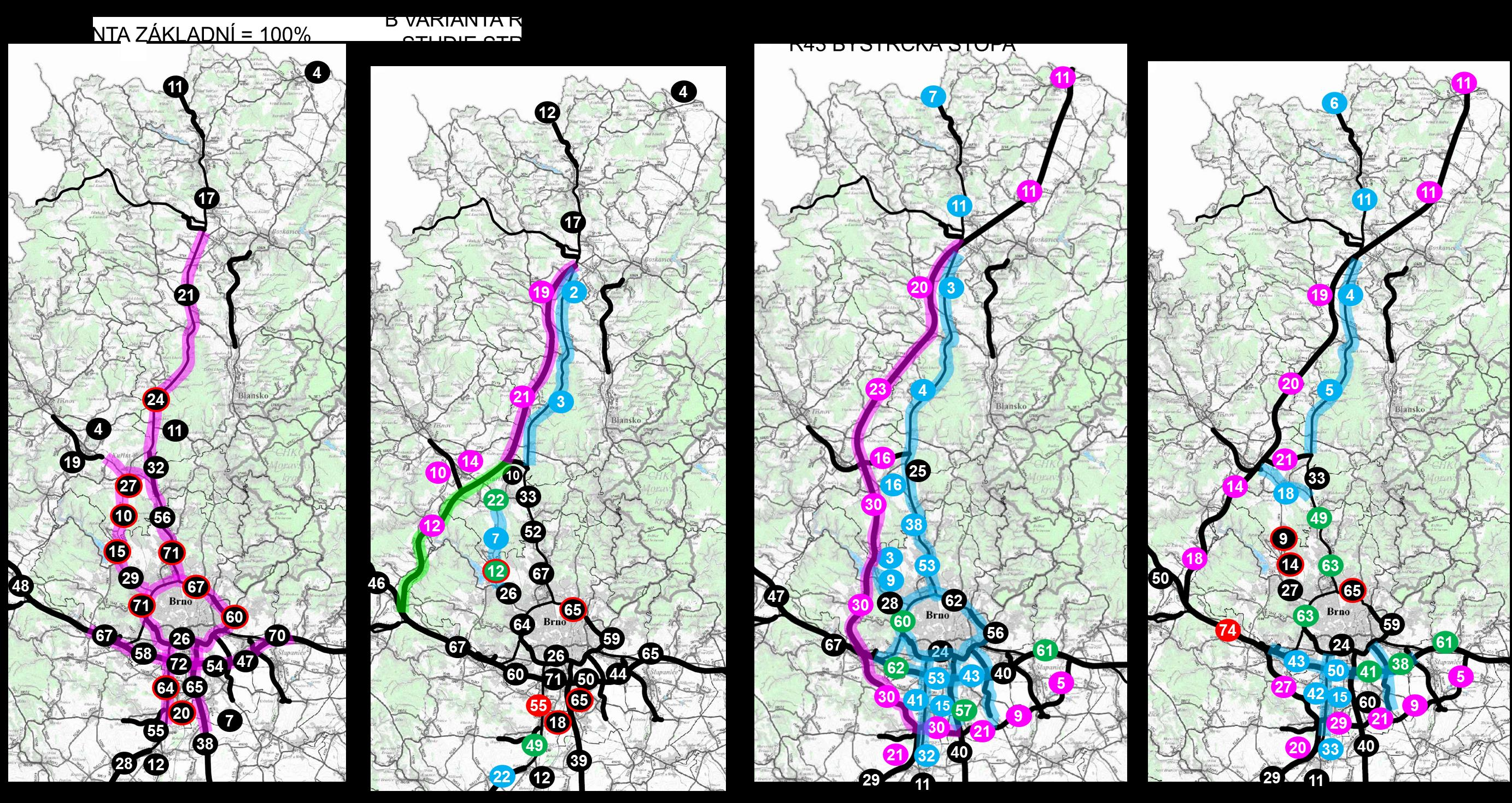 Zhodnocení potenciálu území a modelových stavů silniční sítě Jihomoravského kraje - Etapa C 5.