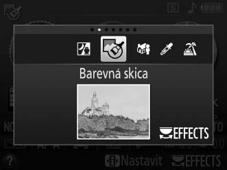 % Speciální efekty Pro záznam snímků lze použít speciální efekty.
