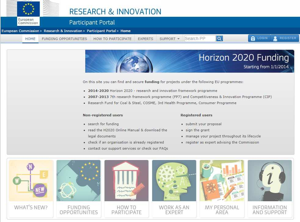Části Participant Portal http://ec.europa.eu/research/participants/portal/desktop/en/home.html 4 1. Kroky před tvorbou návrhu projektu Kroky předcházející registraci návrhu projektu 1.