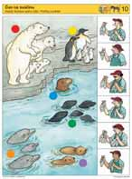 přiřazování obrázků Žongléři porovnávání podle množství, barev a tvarů I tuleni umí žonglovat