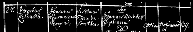 Jan (1652-1732) zakladatel větve rodu zůstalé v Čechách V roce 1692 koupil grunt v Ţíţelevsi, důvod proč