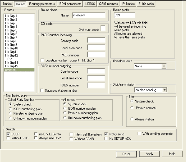 2) LCR NASTAVENÍ NA PBX Vstupte do menu Least cost routing Dial plan Ukázkové nastavení vytáčených číslic: 0C6Z znamená: 0... prefix pro odchozí hovory z PBX C.