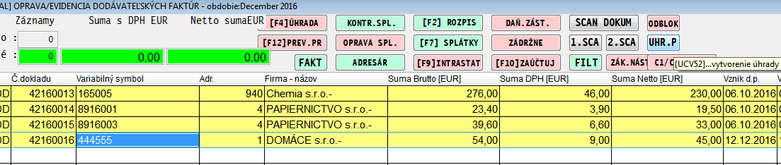 P Zadáme vstupné údaje: Číselný rad cez kláves F1 vyberieme číselný rad (priradený pre platobné karty) Číslo karty zadáme číslo karty (štvorčíslie) Cez kláves F1 môžeme vyhľadať kartu -