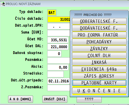 ...ukončíme účtovný zápis... Obr.