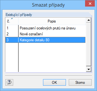 3: Dialog Kopírovat případ RF-STEEL Fatigue Members V něm uvedeme číslo a případně označení nového případu, do něhož se vybraný případ zkopíruje.