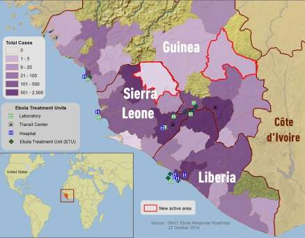 Epidemie Eboly 2013-2016 v Současná épidemie se týká 4 zemí západní Afriky Guinea Libérie Sierra Leone Nigeria (konec