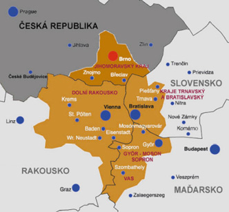 Tyto základní směry se kříží ve středoevropském prostoru, který zasahuje území čtyř států Rakouska, Slovenska, Maďarska a Česka. Na tomto zá- kladním půdorysu vidíme trasy 4. a 6.