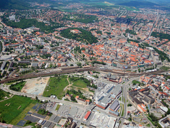 Brno nádraží v centru / Ivan Lejčar vatku s ul. Dornych. Po přeložce tramvaje z Dornychu do Plotní je zde dostatečný prostor pro svedení okruhu do Koliště.