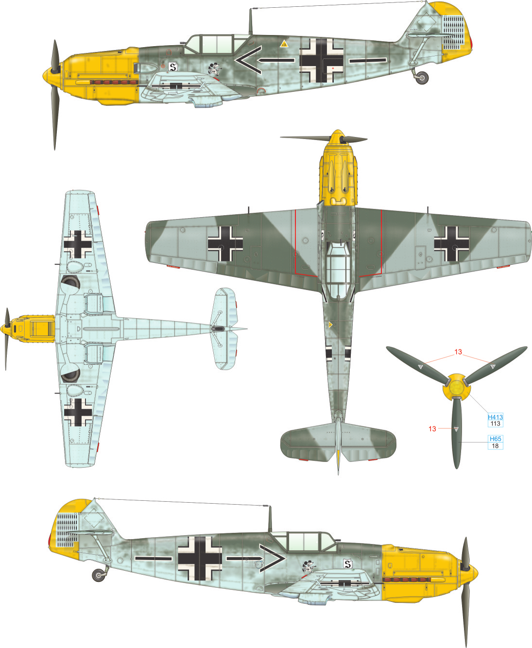 W.Nr. 5819, Obstlt. Adolf Galland, Geschwaderkommodore JG 26, Audembert, France Dec.