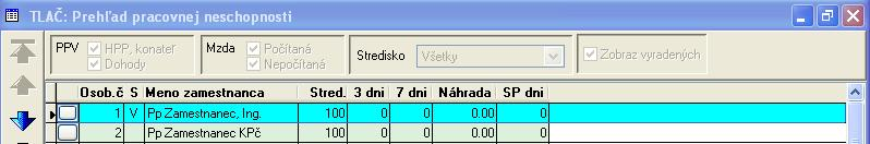 16. Tlače Zamestnanci Mzdy Mesačné spracovanie Prehľad pracovnej neschopnosti V službe bolo prepracované základné zobrazenie.