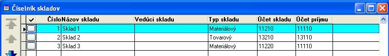 3. Podvojné účtovníctvo - nastavenie účtovania pohybov skladov, účtovanie pohybov skladov Nastavenie číselníkov pre potreby účtovania pohybov skladov: - Číselníky/Číselník zásob/číselník skladov -