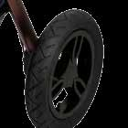 Front wheels 2x 7" EVA (swivel/lockable), rear air wheels 2x 12". Polohovatelná opěrka nožiček do 2 pozic. Adjustable legrest in 2 position.