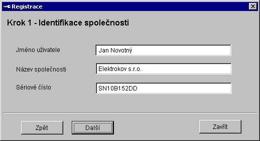 Krok 2 Vytvoření klíče V tomto kroku se automaticky vygeneruje Identifikační klíč a zobrazí se v okně spolu s dalšími informacemi z