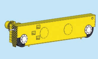 Komponenty pro stavbu jeřábu Příčníky a pojezdové jednotky Vysoce kvalitní pohon (motor s převodovkou) zajišťuje vysokou kvalitu a