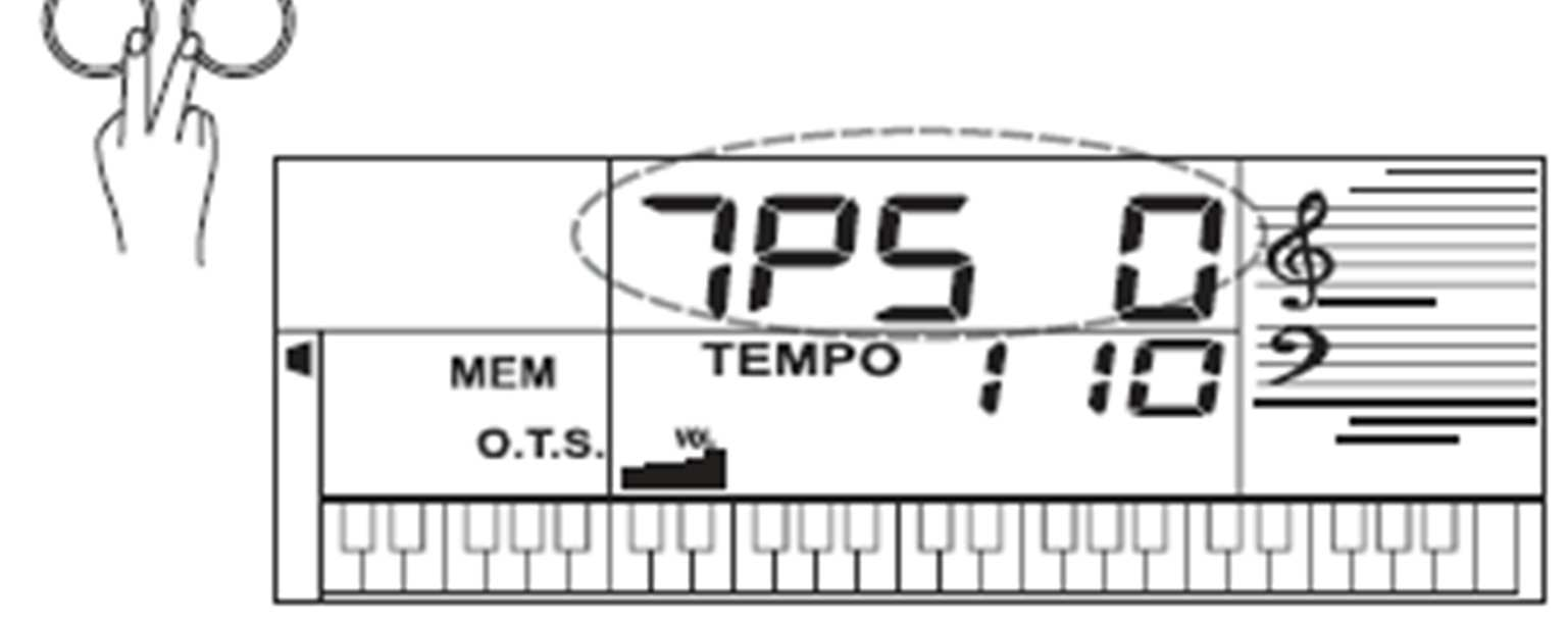 Pokud se zapne efekt DSP, ukáže se v levé části displeje malý symbol DSP.