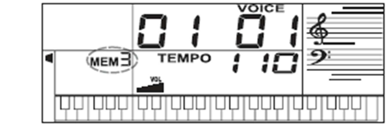 (automatický rytmický doprovod, Auto-Bass-Chord, viz výše 14 f). 3. Tlačítky M1, M2, M3 nebo M4 aktivujte jedno ze 4 přednastavení. 4. Pro vypnutí funkce O.T.S.