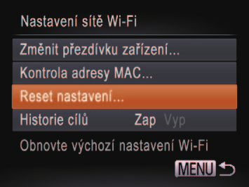 Pomocí zobrazené klávesnice zadejte novou přezdívku (= ). Smazání informací o připojení Níže uvedeným postupem smažte informace o připojení (informace o zařízeních, k nimž jste se připojili).