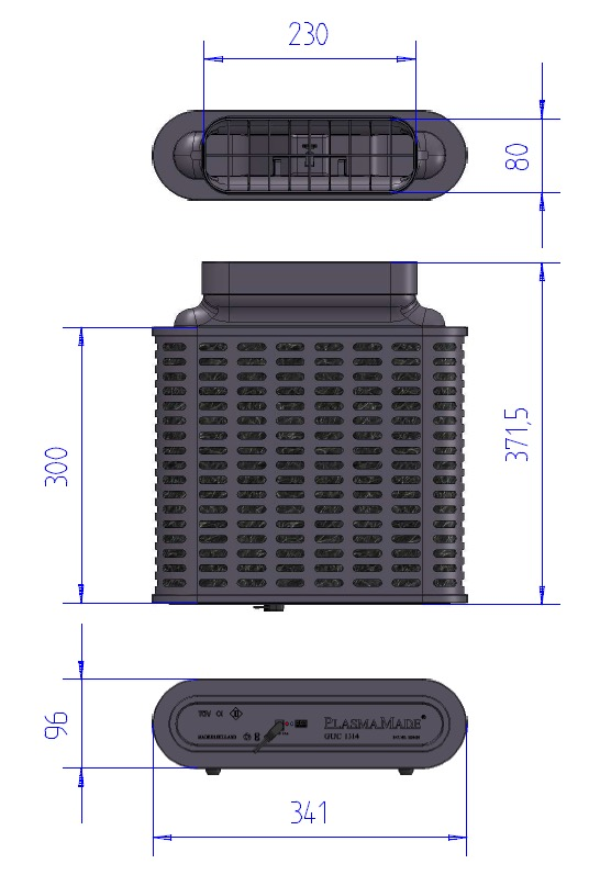 10. TECHNICKÉ ÚDAJE Charakteristiky Model GUC1314 Značka Vzduchový filtr PlasmaMade Dodavatel Van der Sluis Staphorst B.V. Patent č.