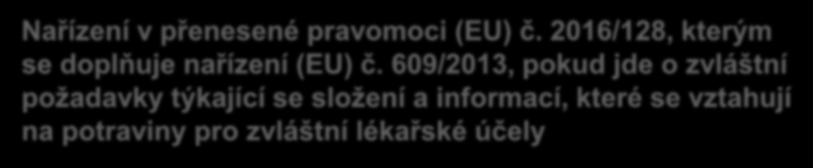 účely nutričně kompletní potraviny se standardním složením, které, jsou-li používány podle pokynů výrobce, mohou být jediným