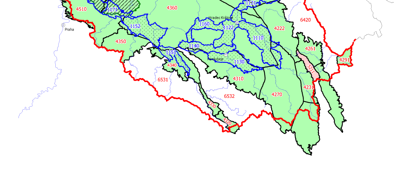 Zpráva o množství a jakosti podzemních vod dílčí povodí Horního a středního Labe republiky, HIG 23). Mapové zákresy rajonů 2005 jsou uvedeny na webových stránkách VÚV TGM a ČGS ve formátu EsriShape.