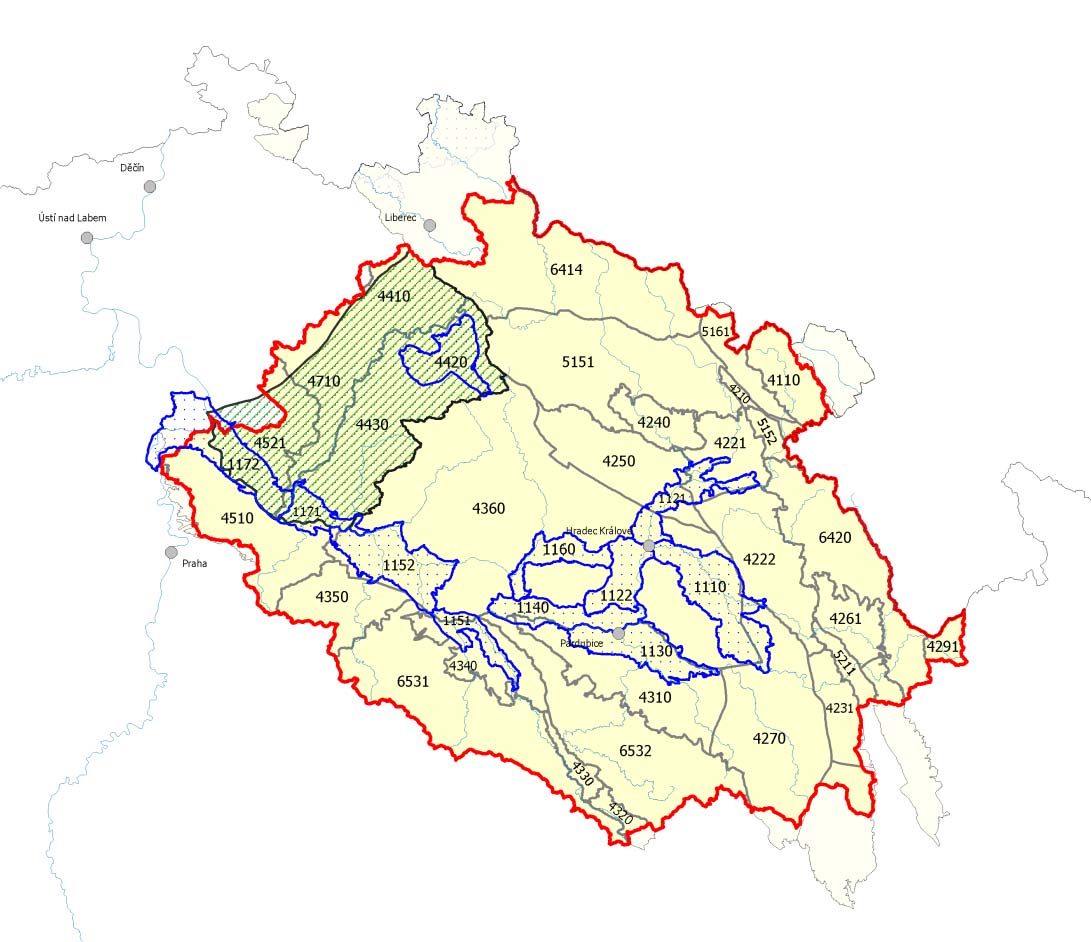 Zpráva o množství a jakosti podzemních vod dílčí povodí Horního a středního Labe Obr. HSL2. Přehled hydrogeologických rajonů v dílčím povodí Horního a středního Labe 2.2.2. Přehled významných hydrogeologických rajonů V tab.