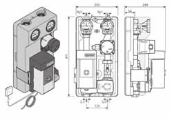 Systém Domáca Pohoda > Uponor centrálna regulácia Uponor zmiešavacia skupina s CPG 15 s ekvitermikou Skupina s čerpadlom a zmiešavacím ventilom pre inštaláciu v kotolniach alebo strojovniach pre