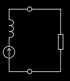 V čase t = 0 tekl induktorem roud i L (0) = 2 A.