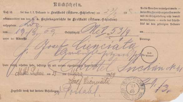 - 3 - používáno polskou ale i československou poštou. Je známý padělek tohoto razítka se stálým datem 10. 5. 1920. Padělek je charakteristický tím, že mezi OBER a SUCHAU schází pomlčka.