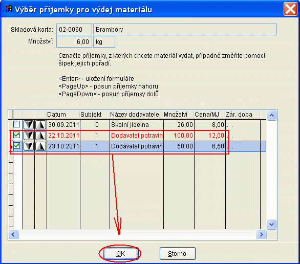 Výběr příjemky při výdeji pokud máme v programu na jedno zboží různé příjemky s různou cenou, můžeme se nyní nově při výdeji rozhodnout, kterou příjemku použijeme pro výdej.