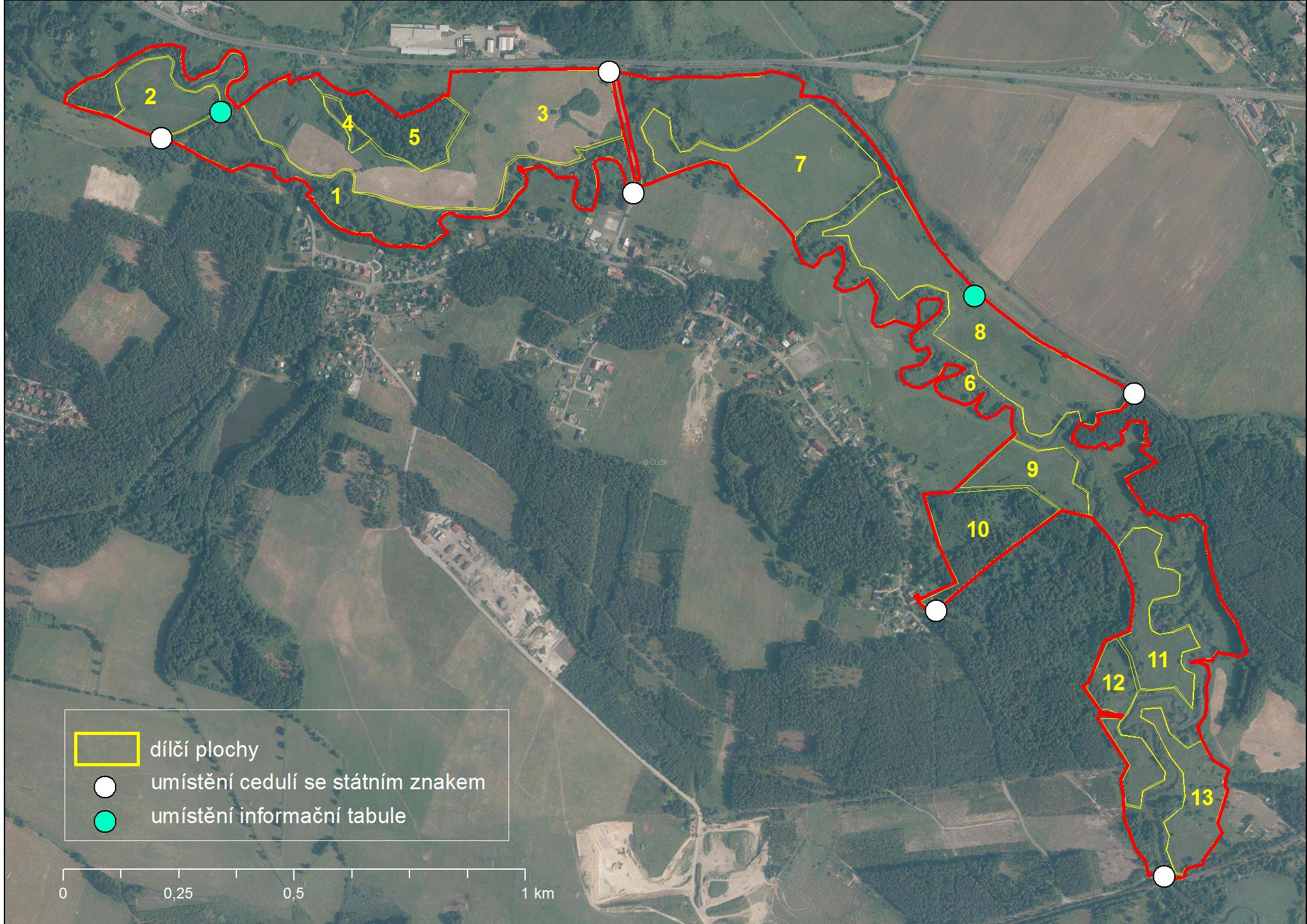 Příloha M3 Mapa dílčích ploch a