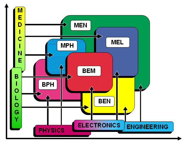 Interdisciplinární průnik fyziky a techniky se medicínou a biologii bioelektromagnetismus MEN = lékařská technika,