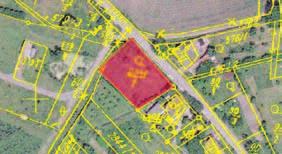 pozemku v klidné lokalitě uprostřed obce o výměře 1000 m 2 (rozměr 19,3 x 52 m).