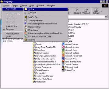 Přidat nebo ubrat programy. 6.2.3 Přidání složky do nabídky Start pravým tlačítkem myši klikneme na tl.