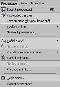 V zobrazení Osnova program okno rozdělí na tři části. Největší část okna je věnována osnově prezentace.