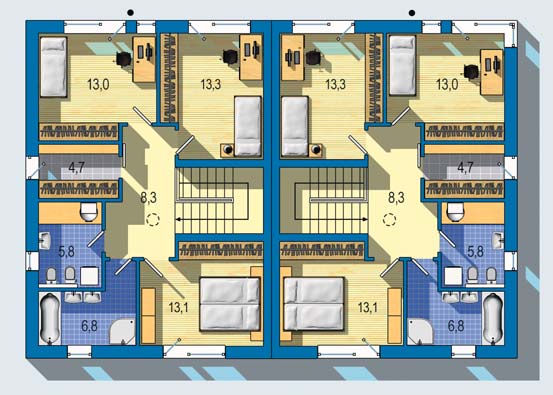 nízkoenergetický štandard rodinného domu [celková plocha 2 x 713 m 2 ] Spôsob